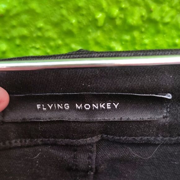 Flying Monkey Black Flare Wide Leg Jeans - Picture 2 of 3